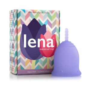 Coupe menstruelle Lena L, violet, pour flux très abondant et un maximum de confort, silicone médical