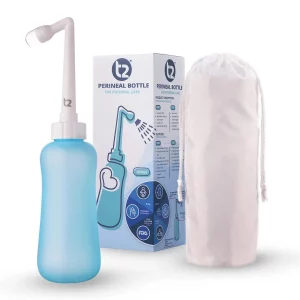 Mobiles Bidet T2 - Perineal bottle, 450m, blau transparent, mit Tasche
